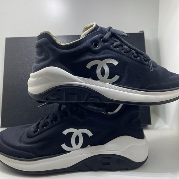 CHANEL Shoes - Excellent Chanel Lycra Sneaker 38.5